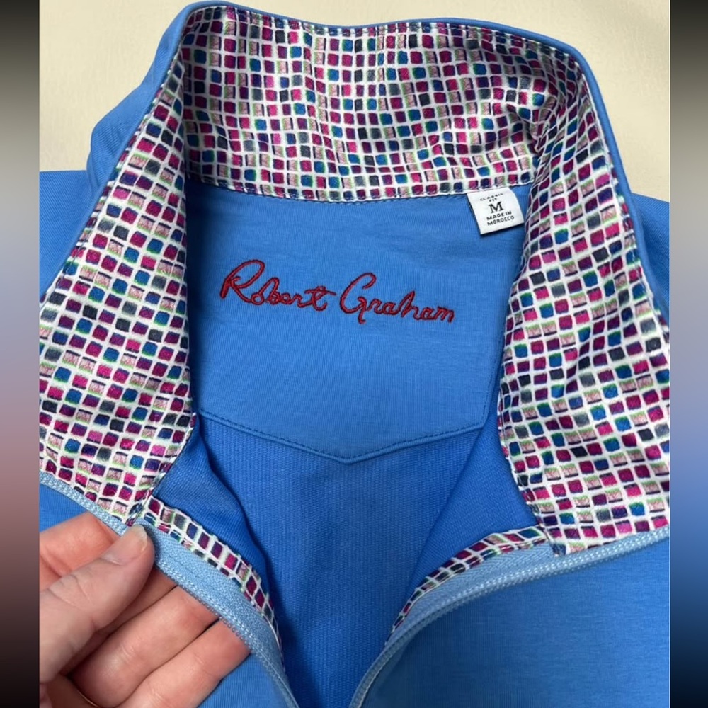 Robert Graham Men's Size M Stiles Knit Vest Blue Puller Over $168